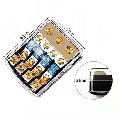 50A CSA Rated 2 3 4-Way Fuse Holder Copper Distribution Block for Car Audio Amplifier