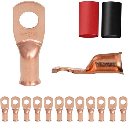 1/0 AWG Tinned Copper Lugs Ring Terminals Connectors With Heat Shrink