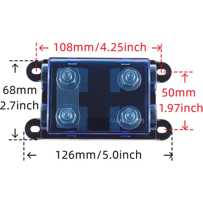 High Breaking Capacity Dual 2-Way AMG Mega Fuse Holder for Automotive Industry CSA Approved