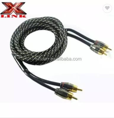 Audiophile Twisted Pair OFC Car Audio Interconnect RCA Cable 10m With Soft PVC Jacket