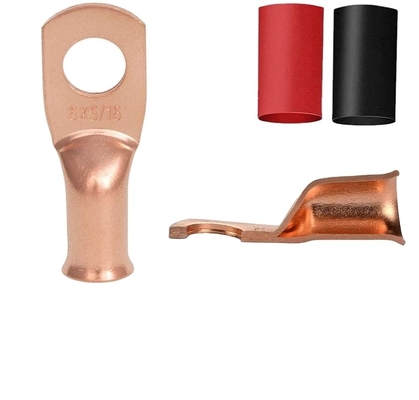 High Breaking Capacity Copper Ring Terminals for Battery Cable Ends AWG 2 4 6 8 10 Gauge