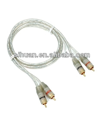 1 ft Silver OFC Copper Cable Double Shielded Car Audio Cable Interconnect With PVC Jacket
