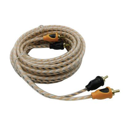 Orange Insulation 5.2 Meter 17 Feet Twisted RCA Cable AV For Flexible Car Audio