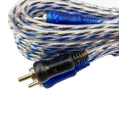 Orange Insulation 5.2 Meter 17 Feet Twisted RCA Cable AV For Flexible Car Audio