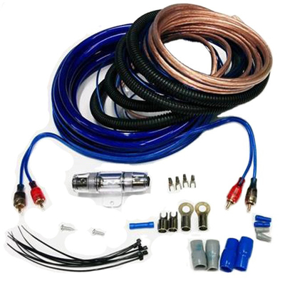 8 Ga Ofc CCA 100% Male-Male Car Speaker Audio Cable Amplifier Subwoofer Install Kit Conductor Bare Copper Black/Blue/Red