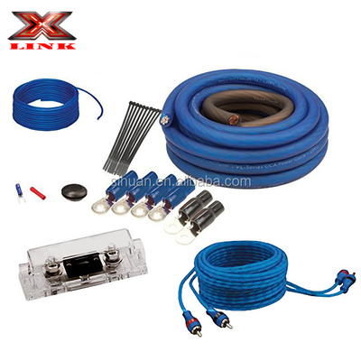 Gold Connector Twisted Pair 0 4 8 GA AWG OFC CCA Car Auto Audio Amplifier Amp Installation Wiring Kits for Car Speaker