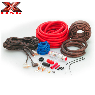 Gold Connector Twisted Pair 0 4 8 GA AWG OFC CCA Car Auto Audio Amplifier Amp Installation Wiring Kits for Car Speaker