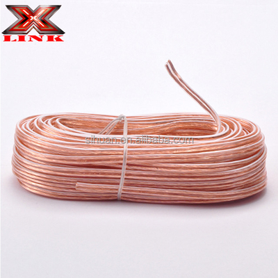 None Connector Type Thick Speaker Cable Wire 22 24 18 16 Gauge AWG Transparent Speaker