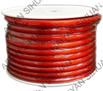 SAE J1128 Standard 8AWG Transparent Red Car Audio Power Cable with ISO9001 Certificate