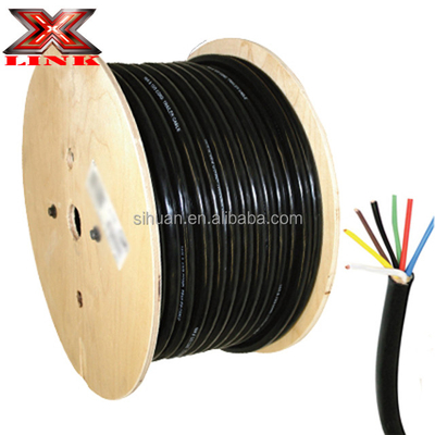 Industrial 7 Conductor Trailer Cable 10-12-14 AWG GPT Soft PVC Jacket Color Coded Wires