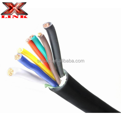 Industrial 7 Conductor Trailer Cable 10-12-14 AWG GPT Soft PVC Jacket Color Coded Wires