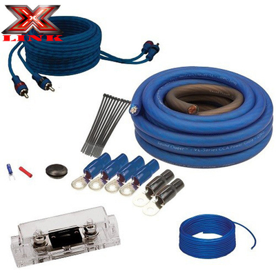 OFC Conductor 0 2 4 6 8 AWG Gauge GA Car Audio Cable Kit for Speaker System
