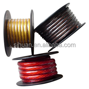PVC CEA-2015 Compliant 4 AWG Power Cable For Car Audio System