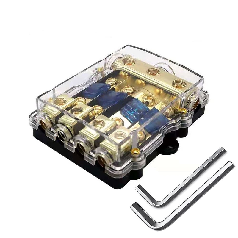50A CSA Rated 2 3 4-Way Fuse Holder Copper Distribution Block for Car Audio Amplifier