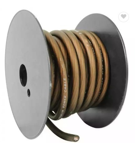 50ft OFC 1/0 Gauge Oversized Black Power Ground Wire for Car Audio No Connectors