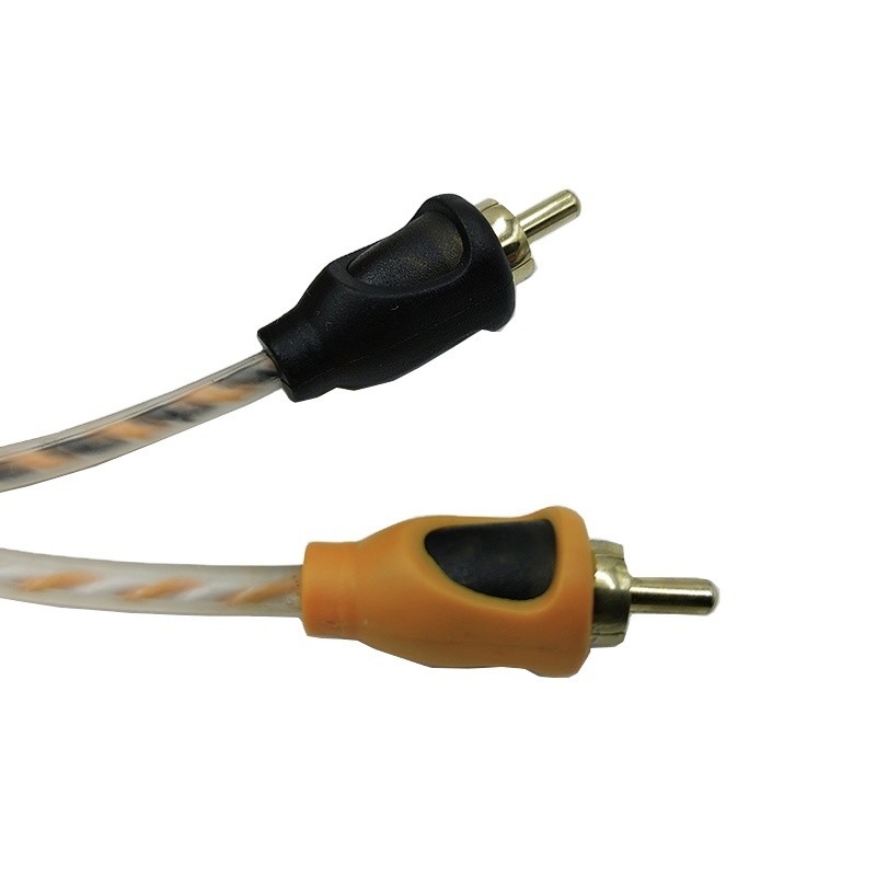 Orange Insulation 5.2 Meter 17 Feet Twisted RCA Cable AV For Flexible Car Audio