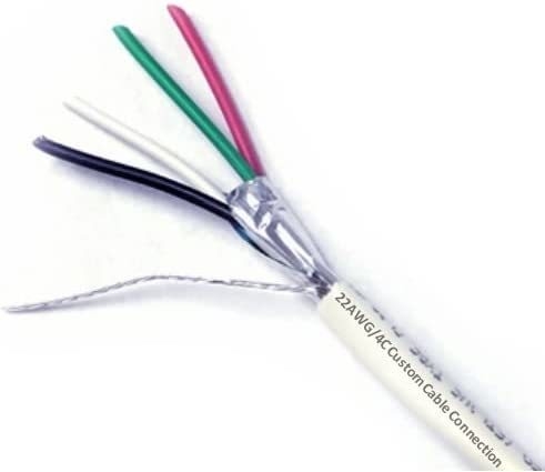 22 AWG 4 Conductor Stranded Shielded Plenum Cable for Security/Alarm/Access Control