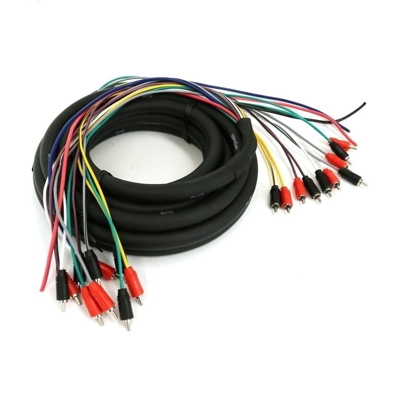 100% Oxygen Free Copper Multi Channel Audio 10 RCA Power Medusa Cable for Professional