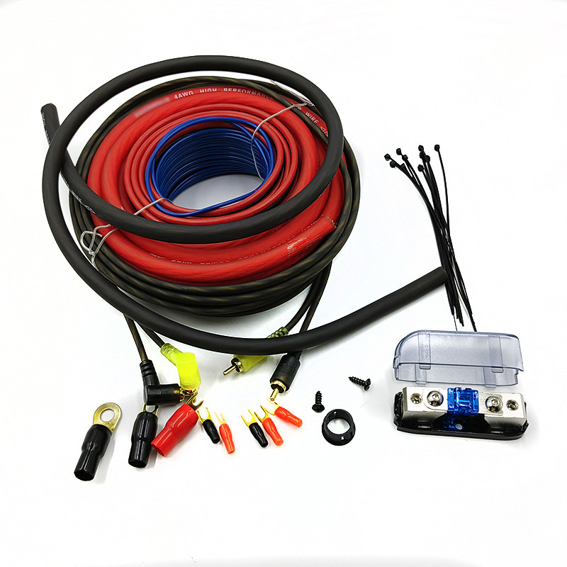 8 Ga Ofc CCA 100% Male-Male Car Speaker Audio Cable Amplifier Subwoofer Install Kit Conductor Bare Copper Black/Blue/Red