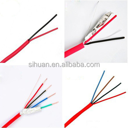 Tinned CCA 18 AWG 2/C Solid FPLR Fire Alarm Cable 1000 Ft Red Copper Conductor Shielding