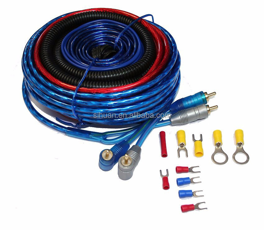 Gold Connector Color 4/8 Gauge car amplifier wiring kit