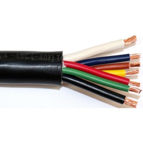 Trailer Cable 14 Gauge 7 Way Conductor Extension Wire Insulated PVC 14/7