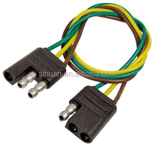 2.8X Outer Diameter 4c 18AWG Bonded Trailer wire Cable With Plug Bare Copper Conductor