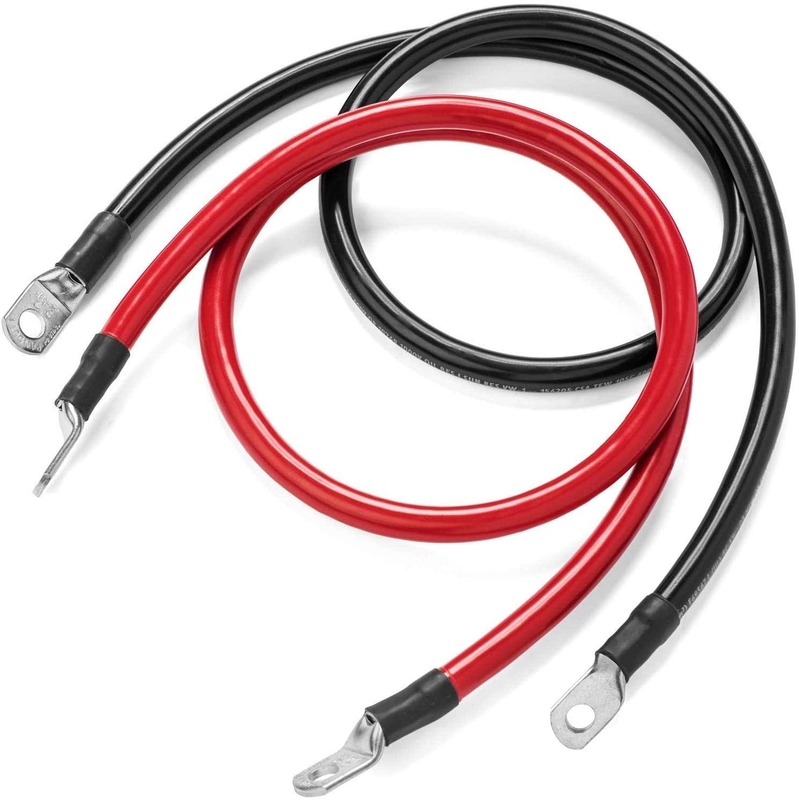 5/16' Lug Terminals 12inch Tinned Copper Battery Inverter Cable for Car Truck RV Solar