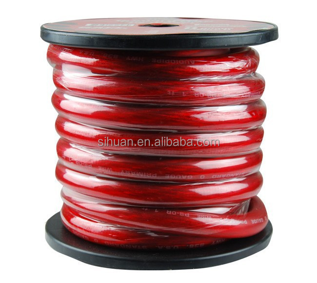 PVC Jacket Copper Car Audio Power Wire 1/0 2 4 6 AWG Gauge Battery Cable